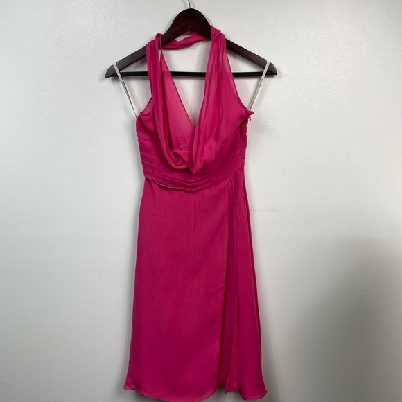 Celine Silk Ruffled Belted Halter Dress - Picture 6 of 11